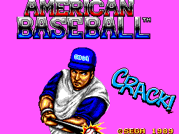 American Baseball title screen for Sega Master System